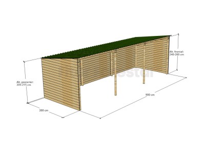 box de madera para caballos triple